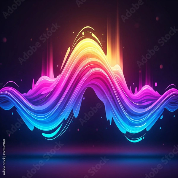 Obraz Futuristic Gradient Wave Design.