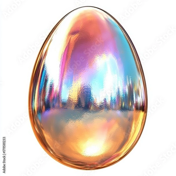 Fototapeta Luminous Orb of Spectral Light With Rainbow Reflections and Elegant Egg Shape Aesthetic Design