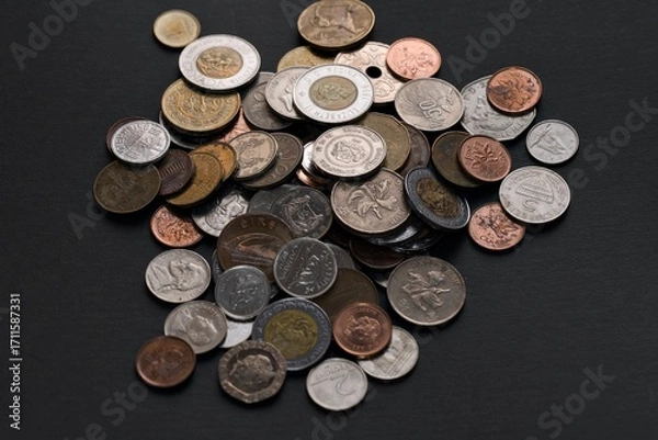 Obraz 様々な国のコイン、硬貨