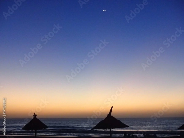 Fototapeta beach near Nouakchott in Mauritania at sunset