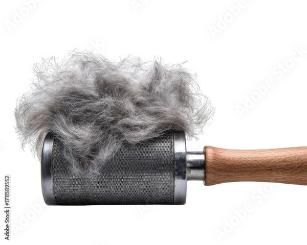 Obraz Gray fuzzy material on metal cylinder tool