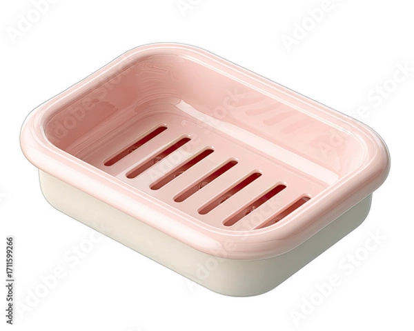 Obraz Rectangular pink and white soap dish