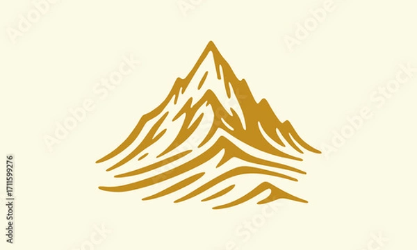 Obraz hand draw mountain logo