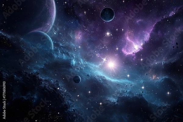 Fototapeta Cosmic Nebula Explosion In Deep Space