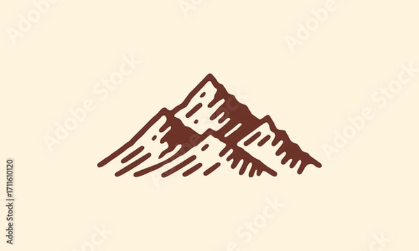 Obraz hand draw mountain logo