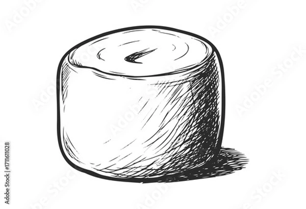 Fototapeta Hand-drawn sketch of a single marshmallow - stock vector