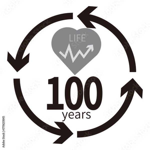 Fototapeta 100年時代マーク