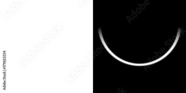 Fototapeta Glow arc with transparency on left and black on right
