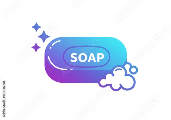 Fototapeta Get sparkling clean with this modern bar of soap for hygiene and personal care routines today
