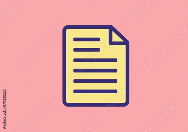 Fototapeta Simple document icon representing important information or data for business and education