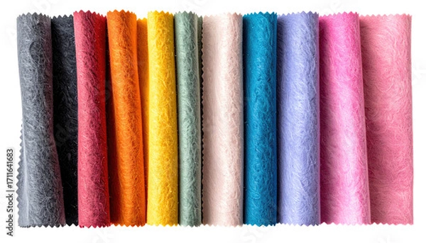 Obraz Rolled fabric samples in a spectrum of colors