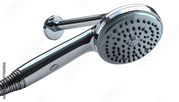 Obraz Chrome shower head with adjustable arm