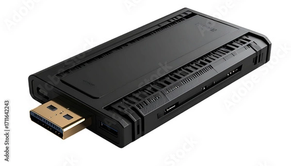 Obraz Black rectangular device with ports