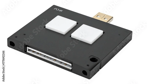Obraz Compact, dark gray device with white squares