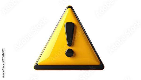 Obraz Yellow warning triangle with exclamation mark
