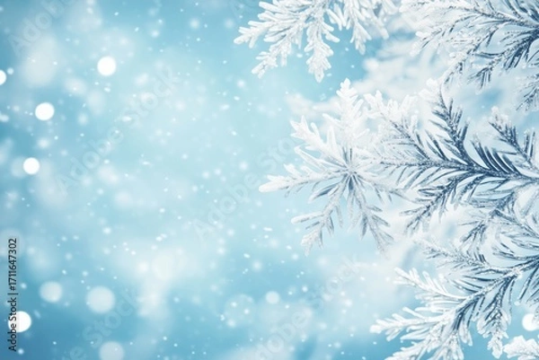 Fototapeta Snowflakes winter background cold season nature frozen ice illustration design