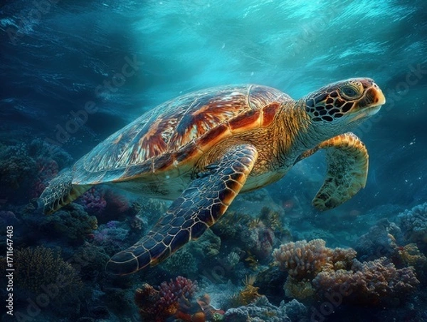 Obraz The Sea Turtle's Timeless and Peaceful Wisdom