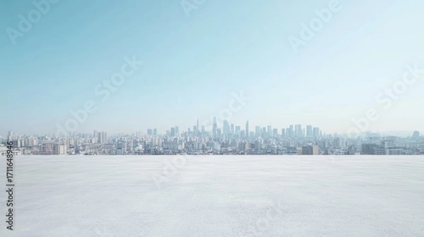 Obraz Snowy cityscape panorama