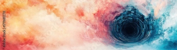 Fototapeta Dynamic swirling smoke and colors create an abstract visual vortex of visual energy.