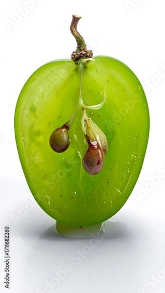 Fototapeta Close-up of a sliced green grape