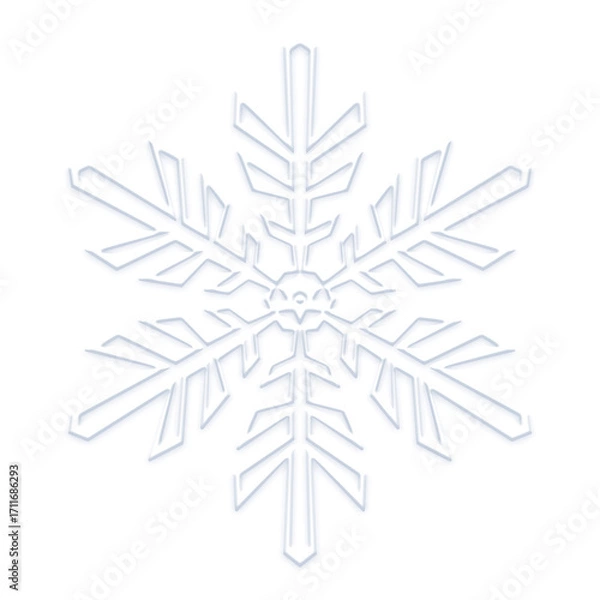 Fototapeta White glowing snowflake on transparent background
