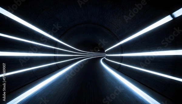 Obraz light trails on the tunnel