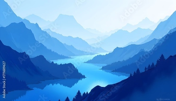 Obraz mountain landscape with fog