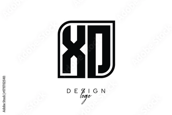 Fototapeta XD Block Monogram Logo – Bold Geometric Lettermark in Rectangular Style for Modern Branding & Identity
