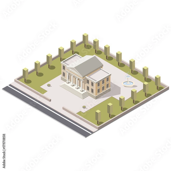 Obraz Museum isometric in city