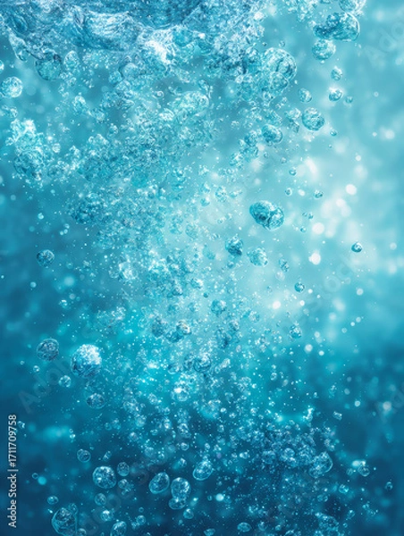 Obraz a stream of bubbles of fresh water