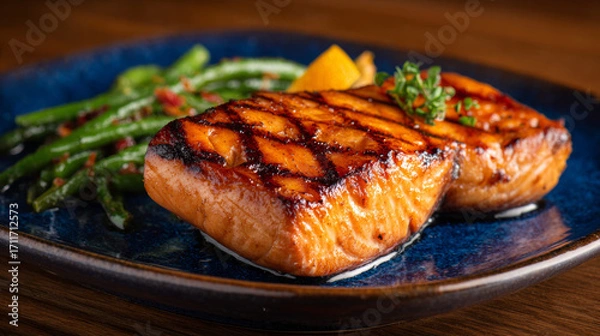 Obraz delicious cooked salmon