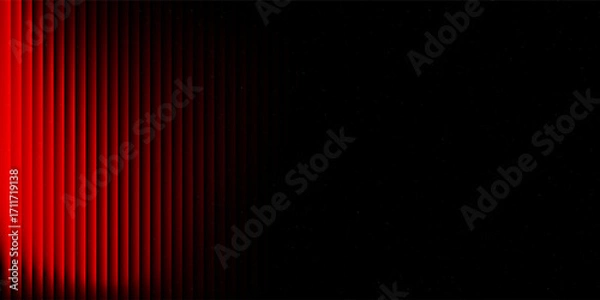 Obraz Red abstract gradient lines on black grainy background, futuristic glowing light with copy space. Modern vector illustration for posters, presentations, and digital design concepts.