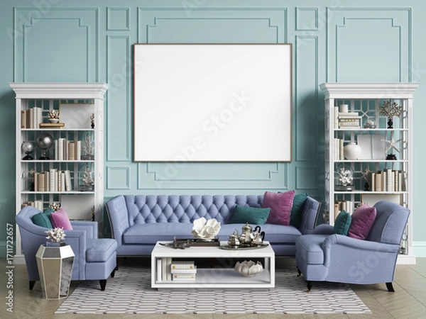 Fototapeta Classic interior room with copy space 3d rendering