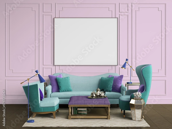 Fototapeta Classic interior room with copy space.3d rendering
