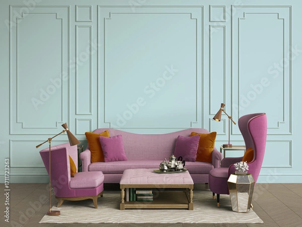 Fototapeta Classic interior room with copy space.3d rendering