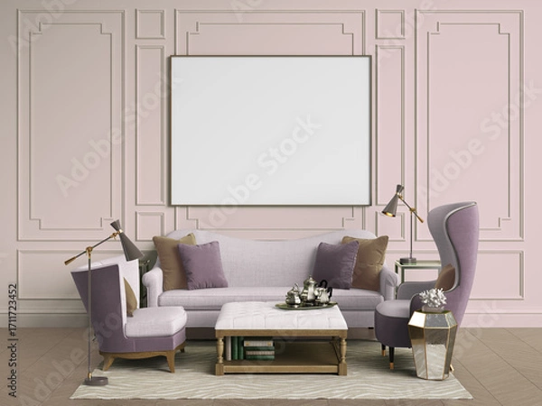 Fototapeta Classic interior room with copy space.3d rendering