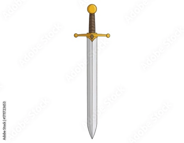 Fototapeta Cartoon sword, gold accents