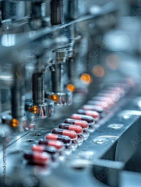 Fototapeta Automated pill production line