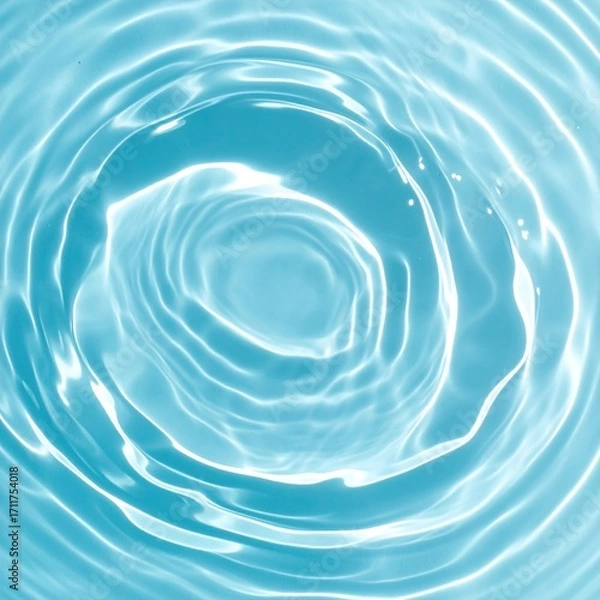 Fototapeta Rippled turquoise water swirls in concentric circles