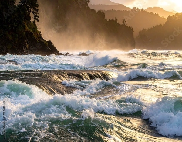 Obraz Dramatic coastal sunrise