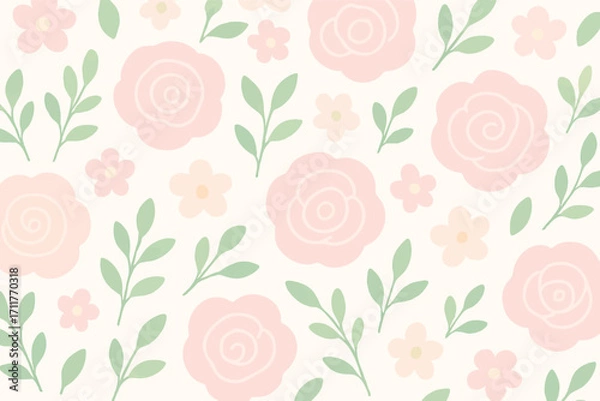 Fototapeta seamless pattern with flowers