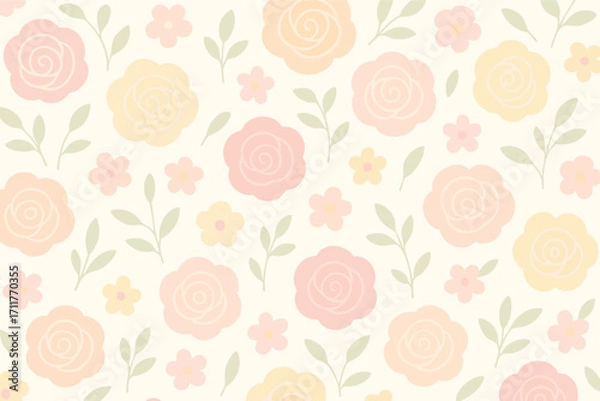 Fototapeta seamless pattern with flowers