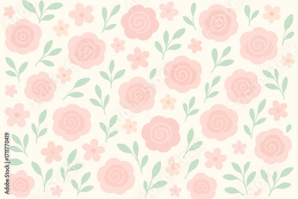 Fototapeta seamless pattern with roses