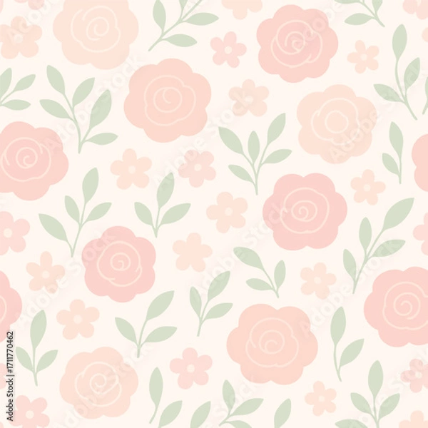 Fototapeta seamless pattern with roses
