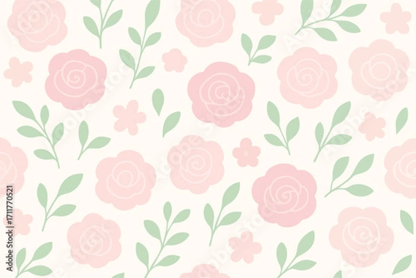 Fototapeta seamless pattern with roses