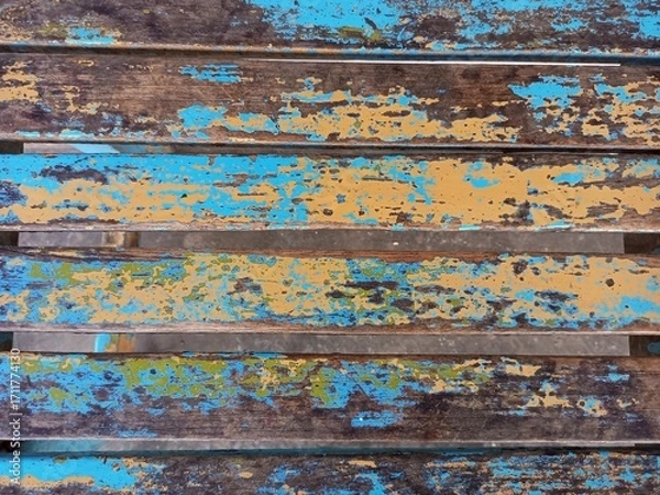 Fototapeta Grungy Weathered Wooden Planks with Peeling Paint