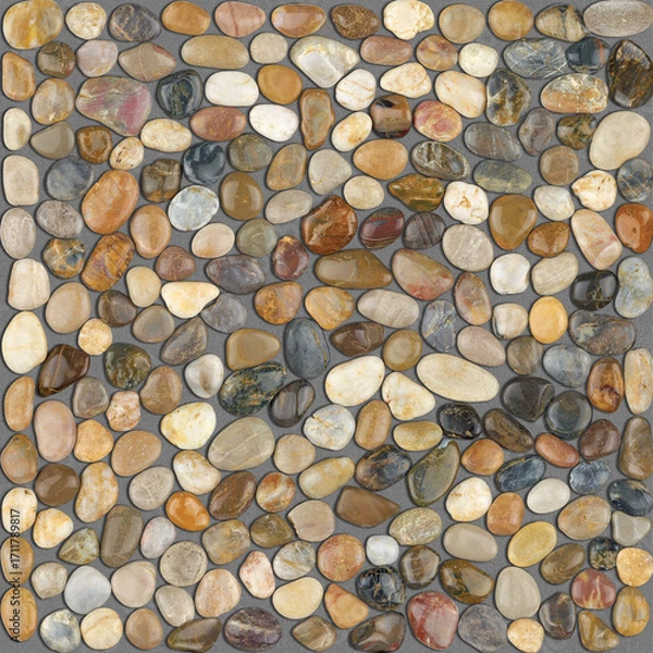 Obraz Geometry brick and pebbles tile