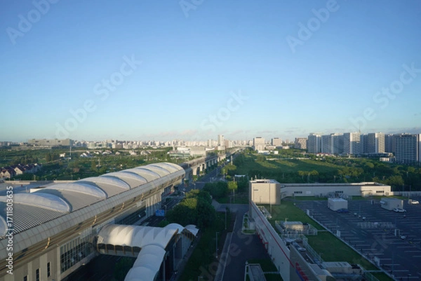 Fototapeta 上海のホテルからの風景