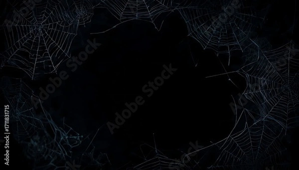 Obraz Spooky Spiderweb Frame Halloween Background