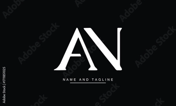 Obraz AN, NA, A, N  Abstract Letters Logo Monogram


